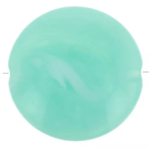 Cuentas planas redondas de acrílico 22 mm Vert Turquoise Marbré x6