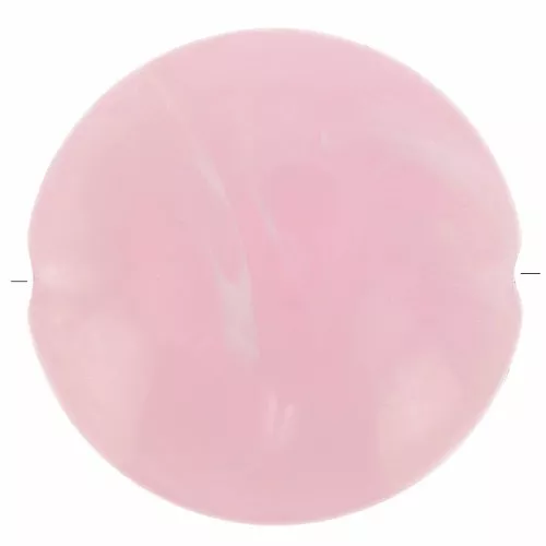 Cuentas planas redondas de acrílico 22 mm Rose clair Marbré x6