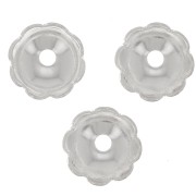 Casquillas de flores 8 pétalos 6 mm - Chapado en plata fina x20