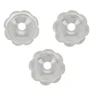 Casquillas de flores 8 pétalos 6 mm - Chapado en plata fina x20