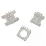 Cuenta de cubo de 5 mm con agujero grande - Plata 925 x1