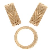 Cuenta redonda de 7 mm con agujero grande - Plata de ley 925 dorada x1