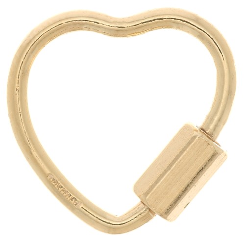 Cierre de corazón 15x16 mm - Plata de ley 925 dorada x1
