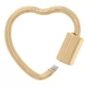 Cierre de corazón 15x16 mm - Plata de ley 925 dorada x1