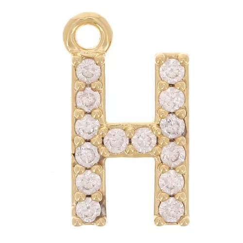 Abalorio de 10 mm con óxidos de circonio - H - Dorado fino x1
