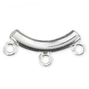 Tubo Plata 925 16x3 mm con enganche para dijes x1