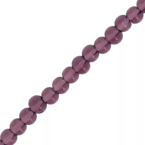 Cuentas de cristal redondas de 3,5 mm - Prune x29cm