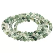 Cuentas redondas facetadas de 3 mm de piedra preciosa  - Ágata musgosa x39 cm
