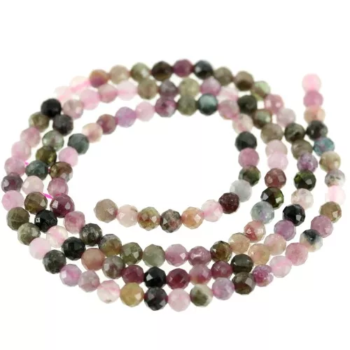 Cuenta Redondas facetadas 3 mm - Tourmaline x38.,5cm