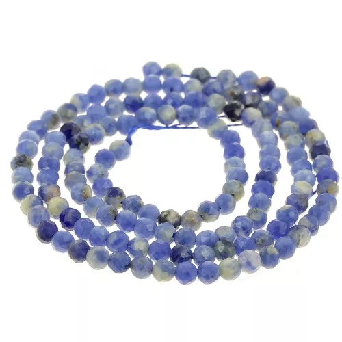 Cuenta Redondas facetadas 3 mm - Sodalite x38cm