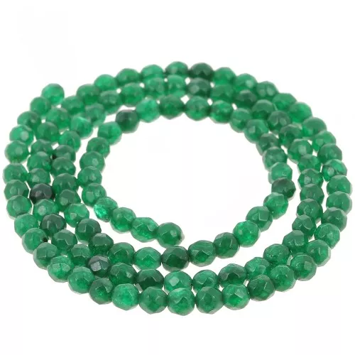 Cuenta Redondas facetadas 3 mm - Jade verte x37cm