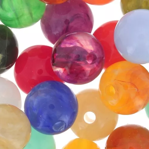 Surtido de cuentas redondas de 10 mm - Marmoleado multicolor x20