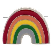 Cuenta pasante arco iris 11x14mm para cordón 6mm Multicolor Acero inoxidable 304x1|raw }}