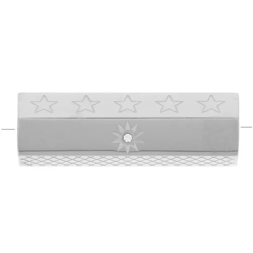 Cuenta cilíndrica estampados óxido de zirconio 26x9 mm - Acero inoxidable 304 x1
