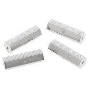 Cuenta cilíndrica estampados óxido de zirconio 26x9 mm - Acero inoxidable 304 x1