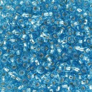 Preciosa Abalorios 9/0 2,5 mm - Aguamarina Forrado de plata x20g