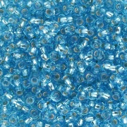 Preciosa Abalorios 9/0 2,5 mm - Aguamarina Forrado de plata x20g