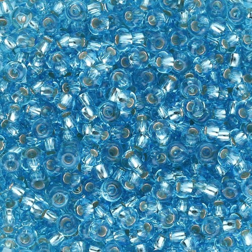 Preciosa Abalorios 9/0 2,5 mm - Aguamarina Forrado de plata x20g