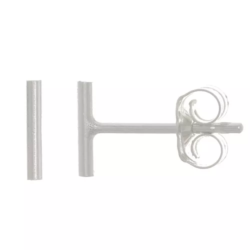 Pendientes de barra de plata de ley 925 6mm x2