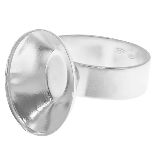 Anillo ajustable para cabujón PureCrystal 4120 18x13 mm entre 54 y 58 - Plata 925