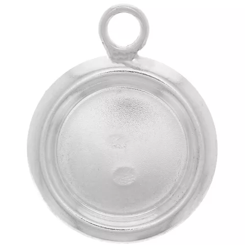 Colgante redondo con borde para cabujón fondo plano 10 mm - Plata 925 x1