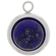 Colgante redondo con borde para cabujón fondo plano 10 mm - Plata 925 x1