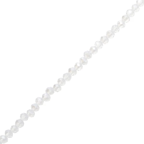 Cuentas facetadas redondas - aplanadas redondas - 4x3,5 mm Cristal AB x41cm
