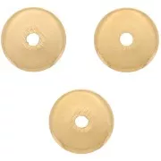Cuentas redondas Heishi - Discos perforados planos 5x1 mm - Chapado en oro x10