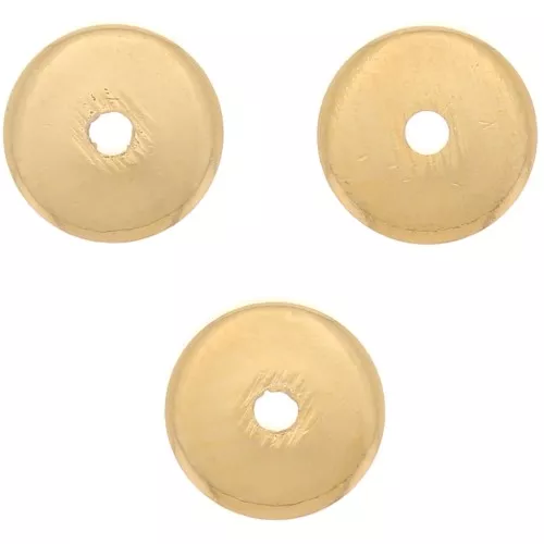 Cuentas redondas Heishi - Discos perforados planos 5x1 mm - Chapado en oro x10