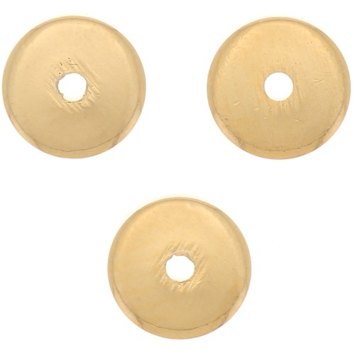 Cuentas redondas Heishi - Discos planos perforados 5x1 mm - Chapado en oro x50