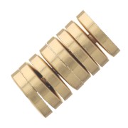 Cuentas redondas Heishi - Discos planos perforados 5x1 mm - Chapado en oro x50