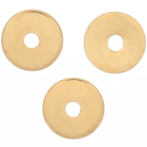 Cuentas redondas Heishi - Discos planos perforados 4x0,5 mm - Chapado en oro x10