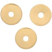 Cuentas redondas Heishi - Discos planos perforados 4x0,5 mm - Chapado en oro x50