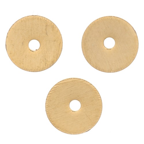 Cuentas redondas Heishi - Discos planos perforados 5x0,5 mm - Dorado oro fino x50