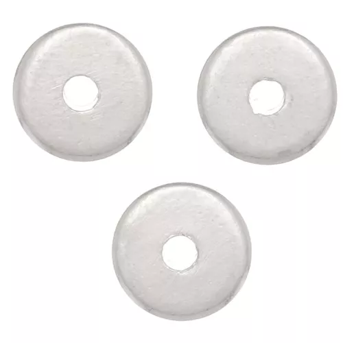 Discos planos perforados lisos de latón estilo Heishi 4X1 mm Plateado x10