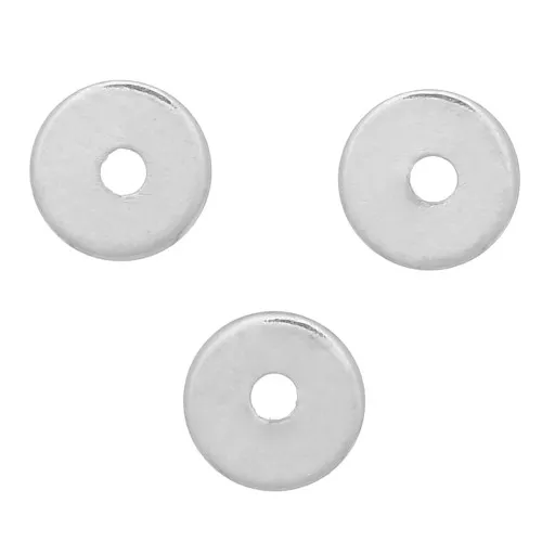 Discos Heishi - Discos perforados planos 4x0,7 mm - Plata x50