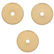 Cuentas redondas Heishi - Discos planos perforados 6x0,5 mm - Dorado oro fino x10|raw }}