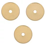Cuentas redondas Heishi - Discos planos perforados 6x0,5 mm - Dorado oro fino x10