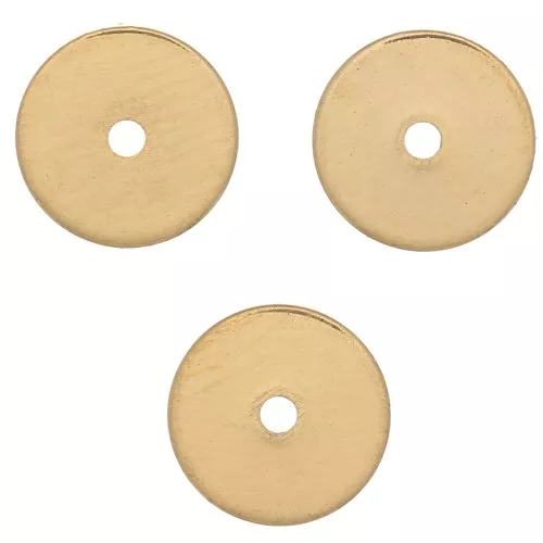 Cuentas redondas Heishi - Discos planos perforados 6x0,5 mm - Dorado oro fino x10
