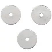 Cuentas redondas Heishi - Discos planos perforados 6x0,5 mm - Plateado x10