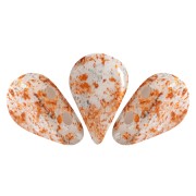 Cuentas de vidrio Amos® by Puca® 5x8 mm - Opaque White Tweedy x10g