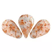 Cuentas de vidrio Amos® by Puca® 5x8 mm - Opaque White Tweedy x10g