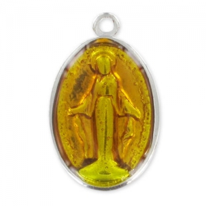 Medalla Virgen esmaltada 25 mm Topaz x1