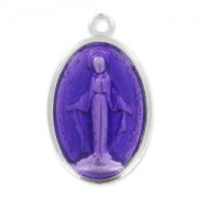 Medalla Virgen esmaltada 25 mm Purple x1|raw }}