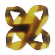 Separador flor 37 mm imitación cuerno Marrón x1