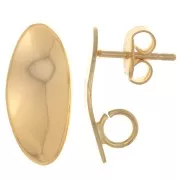 Ganchos pendientes ovalado 18x8 mm - anilla abierta - Dorado oro fino x2