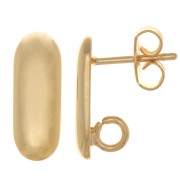 Pendientes Rectángulo Redondeado 15x6 mm - Anilla Abierta - Dorado oro fino x2|raw }}