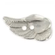 Botón ala CCB 28 mm rodiado mate x1