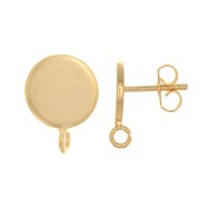 Pendientes de disco 8 mm - Anilla perpendicular abierta - Dorado oro fino x2|raw }}