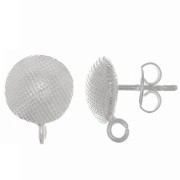 Ganchos pendientes 10 mm - anilla abierta - Chapado en plata fina x2